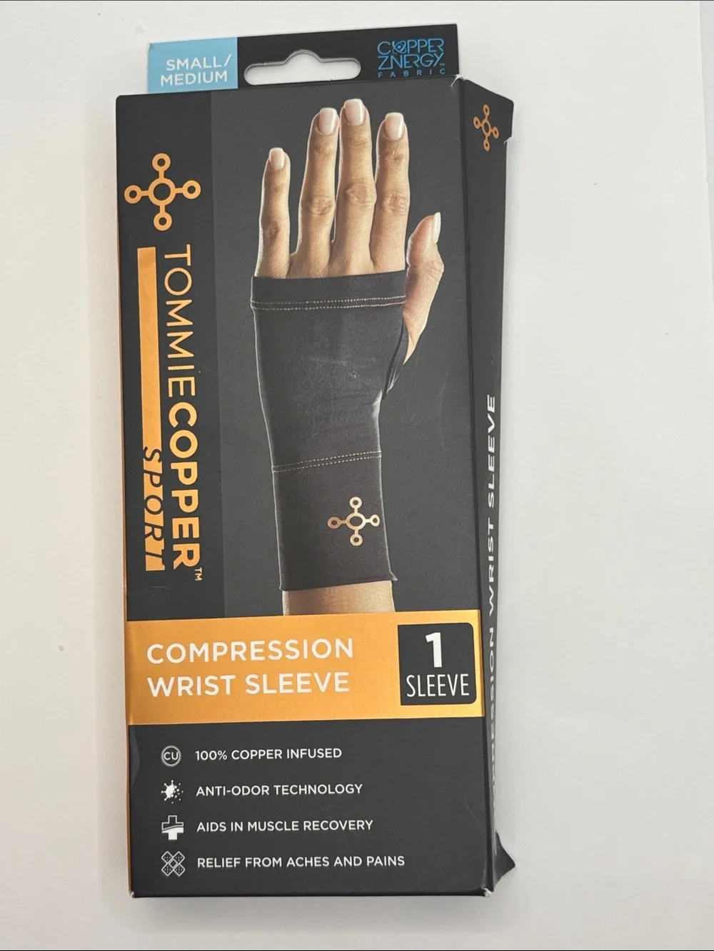 Tommie Copper Sport Wrist Compression Sleeve (S/M, Black) unisex new 01-63176T